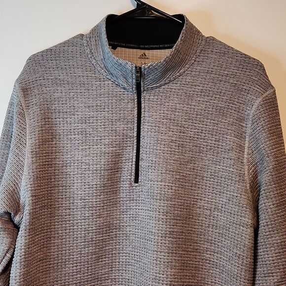 ADIDAS Adicross 1/4 Zip Sweatshirt Pullover Sweater Golf Shirt Mens Med Gray EUC - Picture 7 of 11
